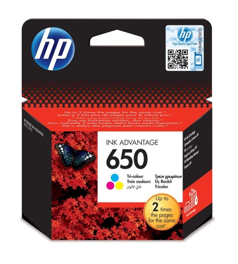 Tusz HP kolor HP 650, HP650=CZ102AE, 200 str. Tusz HP kolor HP 650, HP650=CZ102AE, 200 str.