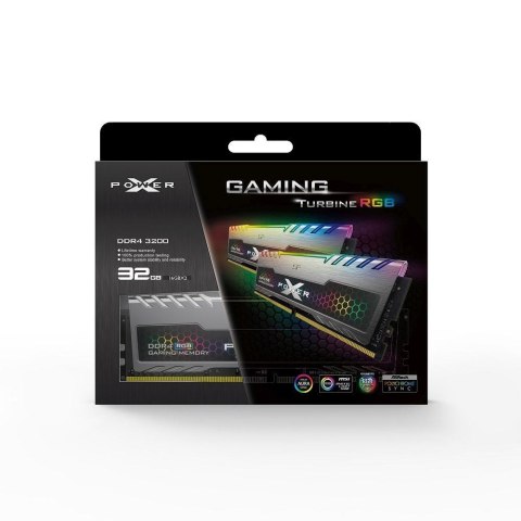 Pamięć DDR4 Silicon Power XPOWER Turbine RGB 32GB (2x16GB) 3200MHz CL16 1,35V Pamięć DDR4 Silicon Power XPOWER Turbine RGB 32GB (2x16GB) 3200MHz CL16 1,35V
