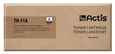 Toner ACTIS TH-51A (zamiennik HP 51A Q7551A; Standard; 6500 stron; czarny) Toner ACTIS TH-51A (zamiennik HP 51A Q7551A; Standard; 6500 stron; czarny)