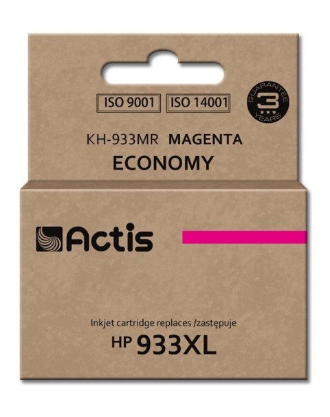 Tusz ACTIS KH-933MR (zamiennik HP 933XL CN055AE; Standard; 13 ml; czerwony) Tusz ACTIS KH-933MR (zamiennik HP 933XL CN055AE; Standard; 13 ml; czerwony)