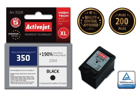 Tusz Activejet AH-350R (zamiennik HP 350 CB335EE; Premium; 10 ml; czarny) Tusz Activejet AH-350R (zamiennik HP 350 CB335EE; Premium; 10 ml; czarny)