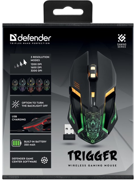 MYSZ DEFENDER GM-934 TRIGGER OPTIC RF BEZPRZEWODOWA 3200dpi 7P MYSZ DEFENDER GM-934 TRIGGER OPTIC RF BEZPRZEWODOWA 3200dpi 7P