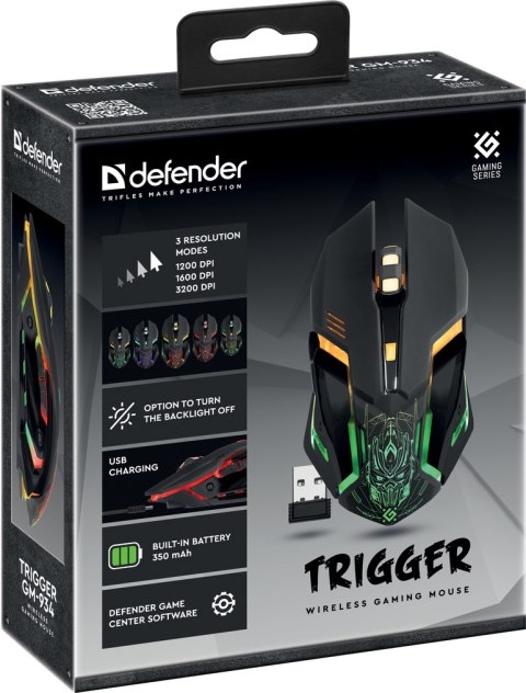 MYSZ DEFENDER GM-934 TRIGGER OPTIC RF BEZPRZEWODOWA 3200dpi 7P MYSZ DEFENDER GM-934 TRIGGER OPTIC RF BEZPRZEWODOWA 3200dpi 7P