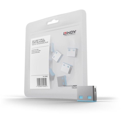 Blokada portów USB LINDY10 szt Port Locks (no Key) Blue Blokada portów USB LINDY10 szt Port Locks (no Key) Blue