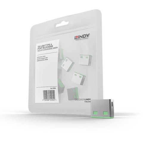 Blokada portów USB LINDY10 szt Port Locks (no Key) Green Blokada portów USB LINDY10 szt Port Locks (no Key) Green