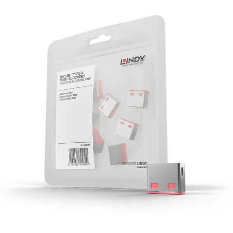 Blokada portów USB LINDY10 szt Port Locks (no Key) Pink Blokada portów USB LINDY10 szt Port Locks (no Key) Pink