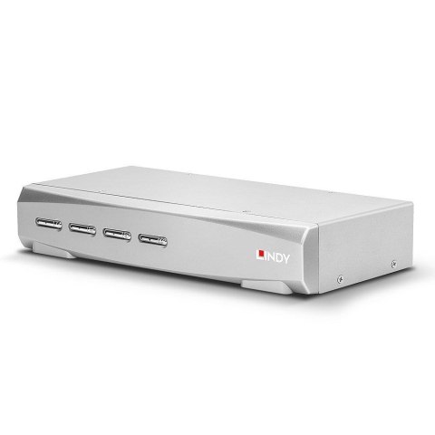 Przełącznik KVM LINDY 4-portowy HDMI 4K60, USB 2.0 i audio Przełącznik KVM LINDY 4-portowy HDMI 4K60, USB 2.0 i audio