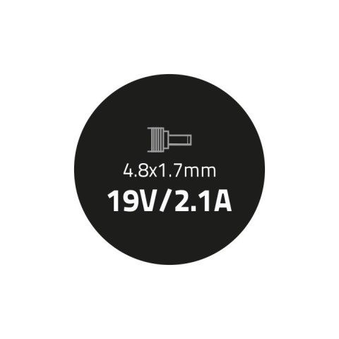 Qoltec Zasilacz do Sony Asus 40W | 19V | 2.1A | 4.8*1.7 | +kabel zasilający Qoltec Zasilacz do Sony Asus 40W | 19V | 2.1A | 4.8*1.7 | +kabel zasilający