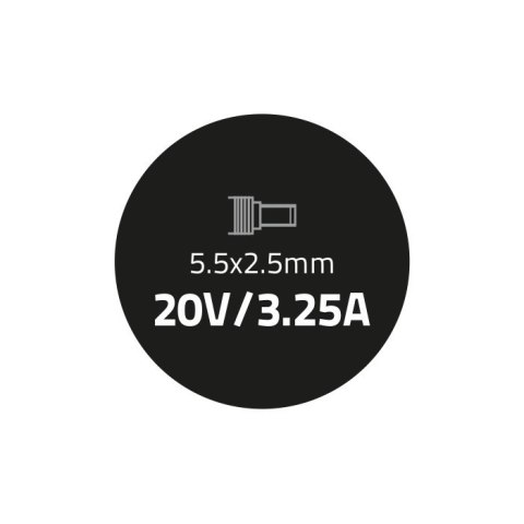 Zasilacz 65W | 20V | 3.25A | 5.5*2.5 | +kabel zasilający Zasilacz 65W | 20V | 3.25A | 5.5*2.5 | +kabel zasilający