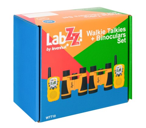 Set con walkie talkie e binocoli arancioni Levenhuk LabZZ WTT10 Set con walkie talkie e binocoli arancioni Levenhuk LabZZ WTT10