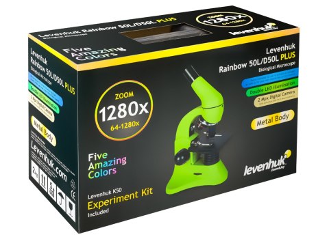 (TR) Mikroskop Levenhuk Rainbow 50L PLUS Lime\Limonka (TR) Mikroskop Levenhuk Rainbow 50L PLUS Lime\Limonka