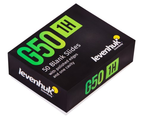 Szkiełka podstawowe Levenhuk G50 1H z jedną łezką, 50 sztuk Szkiełka podstawowe Levenhuk G50 1H z jedną łezką, 50 sztuk