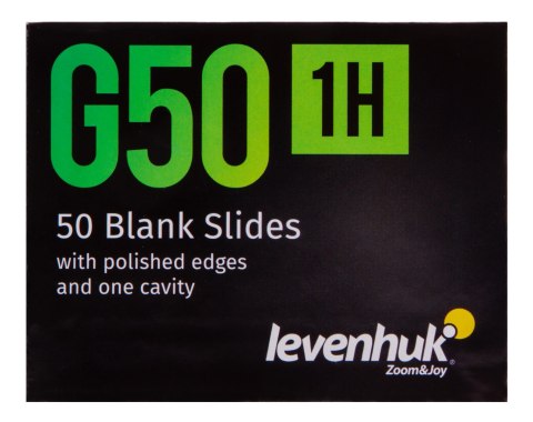 Szkiełka podstawowe Levenhuk G50 1H z jedną łezką, 50 sztuk Szkiełka podstawowe Levenhuk G50 1H z jedną łezką, 50 sztuk
