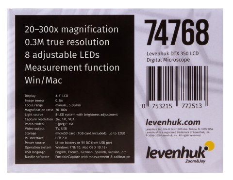 Mikroskop cyfrowy Levenhuk DTX 350 LCD