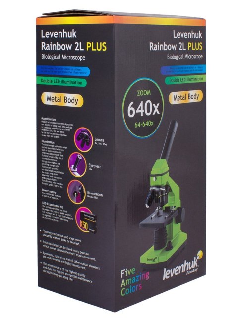 (CZ) Mikroskop Levenhuk Rainbow 2L PLUS Moonstone\Kamień Księżycowy