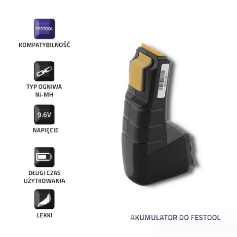 Qoltec Akumulator do Festool 486828 | 489072 | 9.6V Qoltec Akumulator do Festool 486828 | 489072 | 9.6V