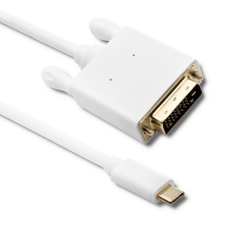 Qoltec Kabel USB 3.1 typ C męski/ DVI męski | 4K | Alternate mode | 2m Qoltec Kabel USB 3.1 typ C męski/ DVI męski | 4K | Alternate mode | 2m