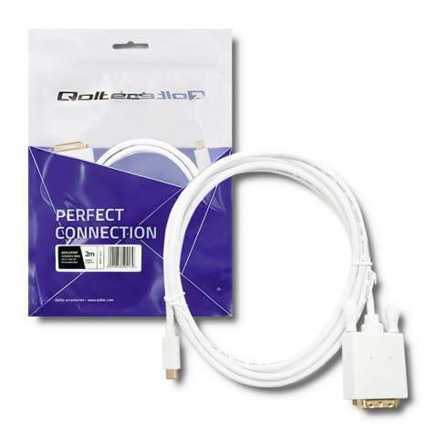 Qoltec Kabel USB 3.1 typ C męski/ DVI męski | 4K | Alternate mode | 2m Qoltec Kabel USB 3.1 typ C męski/ DVI męski | 4K | Alternate mode | 2m