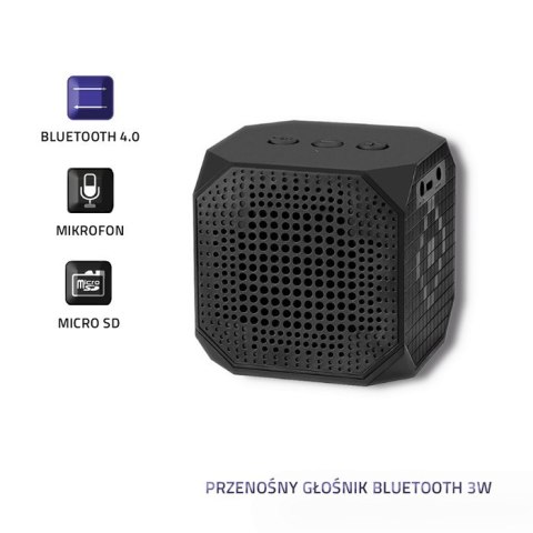 Qoltec Przenośny głośnik Bluetooth 3W | Double speaker | czarny! Qoltec Przenośny głośnik Bluetooth 3W | Double speaker | czarny!
