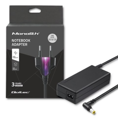 Qoltec Zasilacz do Acer 30W | 19V | 1.58A | 5.5*1.7 | +kabel zasilający Qoltec Zasilacz do Acer 30W | 19V | 1.58A | 5.5*1.7 | +kabel zasilający