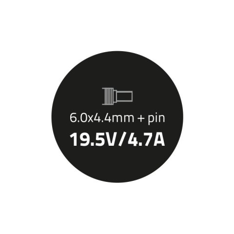 Qoltec Zasilacz do Sony 90W | 19.5V | 4.7A | 6.0*4.4+pin | +kabel zasilający