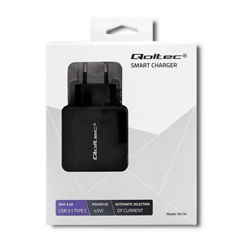Qoltec Zasilacz sieciowy 45W | 5-20V | 2-3A | USB typ C | PD Qoltec Zasilacz sieciowy 45W | 5-20V | 2-3A | USB typ C | PD