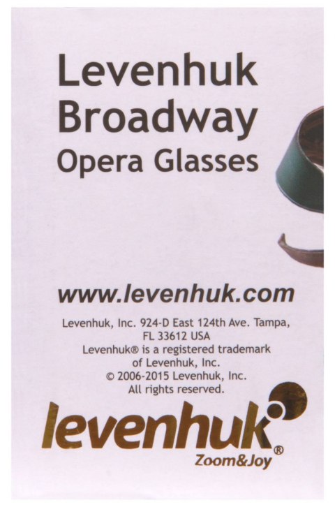 Lornetka teatralna Levenhuk Broadway 325F (srebrna, z oświetleniem LED i łańcuszkiem)