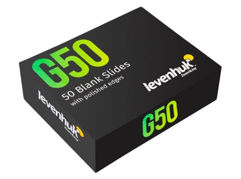 Szkiełka podstawowe Levenhuk G50, 50 sztuk Szkiełka podstawowe Levenhuk G50, 50 sztuk