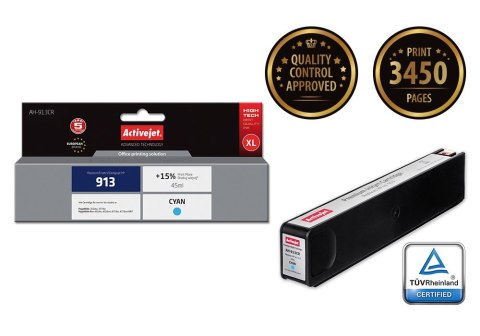 Tusz Activejet AH-913CR (zamiennik HP 913 F6T77AE; Premium; 45 ml; niebieski) Tusz Activejet AH-913CR (zamiennik HP 913 F6T77AE; Premium; 45 ml; niebieski)