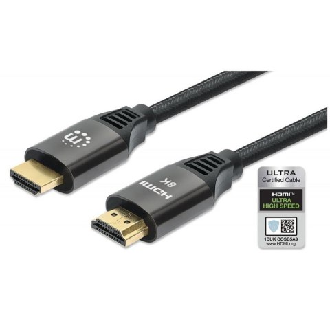 Kabel Manhattan HDMI 2.1 Ultra High Speed z Ethernet 1m 8K*60Hz Oplot Kabel Manhattan HDMI 2.1 Ultra High Speed z Ethernet 1m 8K*60Hz Oplot