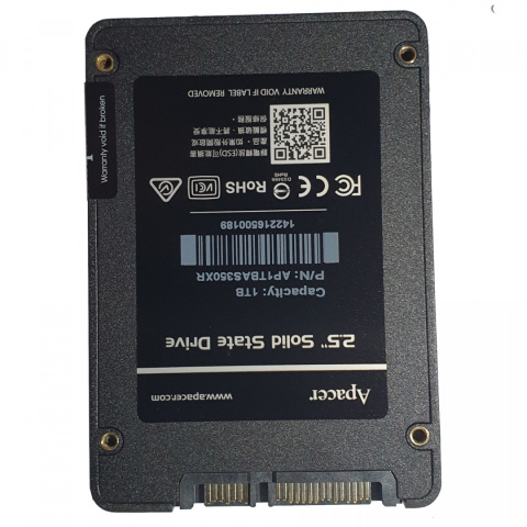 Dysk SSD Apacer AS350X 1TB SATA3 2,5" (560/540 MB/s) 7mm, TLC 3D NAND Dysk SSD Apacer AS350X 1TB SATA3 2,5" (560/540 MB/s) 7mm, TLC 3D NAND