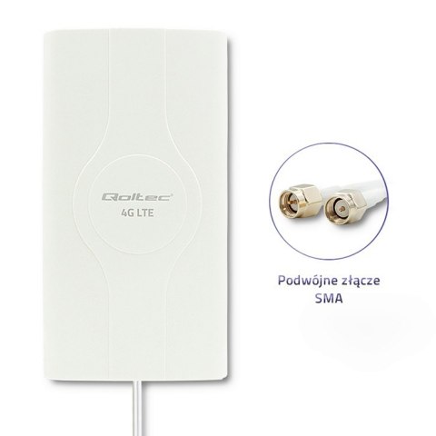 Qoltec Antena 4G LTE DUAL z podwójnym złączem SMA| 30dBi | Wewnętrzna Qoltec Antena 4G LTE DUAL z podwójnym złączem SMA| 30dBi | Wewnętrzna
