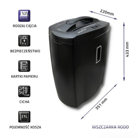 Qoltec Niszczarka RODO Premium | Cross cut | 21L Qoltec Niszczarka RODO Premium | Cross cut | 21L