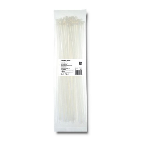 Qoltec Opaska zaciskowa | 4.8*400mm | Nylon UV | Biała Qoltec Opaska zaciskowa | 4.8*400mm | Nylon UV | Biała