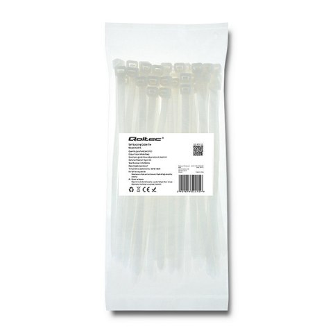 Qoltec Opaska zaciskowa | 7.2*200mm | Nylon UV | Biała