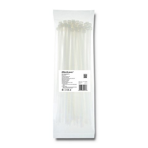 Qoltec Opaska zaciskowa | 7.2*300mm | Nylon UV | Biała Qoltec Opaska zaciskowa | 7.2*300mm | Nylon UV | Biała