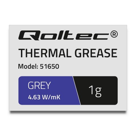 Qoltec Pasta termoprzewodząca 4.63 W/m-K | 1g | Szara Qoltec Pasta termoprzewodząca 4.63 W/m-K | 1g | Szara