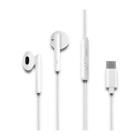 Qoltec Słuchawki douszne z mikrofonem | USB typ C | Białe Qoltec Słuchawki douszne z mikrofonem | USB typ C | Białe