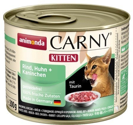 ANIMONDA Carny Kitten smak: wołowina, kurczak i królik 200g ANIMONDA Carny Kitten smak: wołowina, kurczak i królik 200g