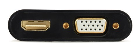 GEMBIRD KONWERTER SYGNAŁU VGA DO HDMI + VGA 0,15M, CZARNY GEMBIRD KONWERTER SYGNAŁU VGA DO HDMI + VGA 0,15M, CZARNY
