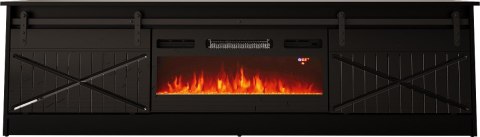 Szafka RTV GRANERO+kominek 200x56,7x35 czarny/czarny poł Szafka RTV GRANERO+kominek 200x56,7x35 czarny/czarny poł