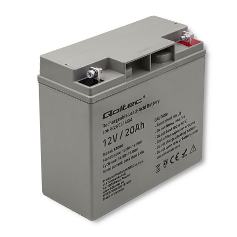 Qoltec Akumulator AGM | 12V | 20Ah | max. 300A Qoltec Akumulator AGM | 12V | 20Ah | max. 300A