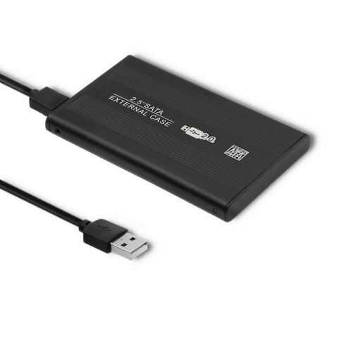 Qoltec Aluminiowa obudowa/kieszeń do dysków HDD/SSD 2.5" SATA3 | USB 2.0 | Czarny Qoltec Aluminiowa obudowa/kieszeń do dysków HDD/SSD 2.5" SATA3 | USB 2.0 | Czarny