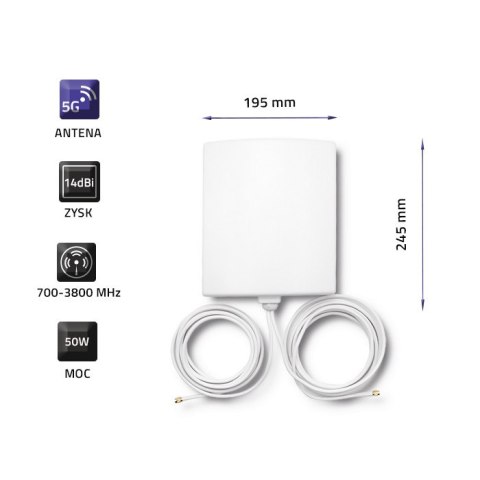 Qoltec Antena 5G LTE | 14 dBi| Zewnętrzna Qoltec Antena 5G LTE | 14 dBi| Zewnętrzna