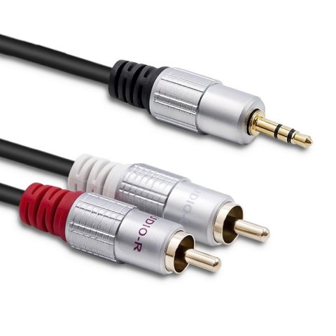 Qoltec Kabel 2x RCA / Mini Jack 3.5mm| 1m | Czarny Qoltec Kabel 2x RCA / Mini Jack 3.5mm| 1m | Czarny