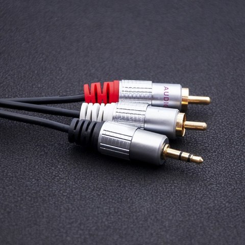Qoltec Kabel 2x RCA / Mini Jack 3.5mm| 1m | Czarny Qoltec Kabel 2x RCA / Mini Jack 3.5mm| 1m | Czarny