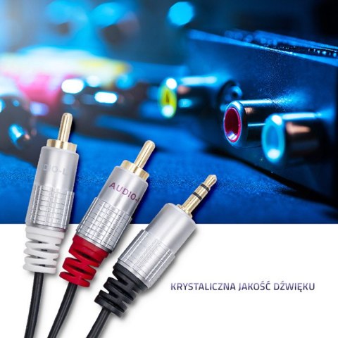 Qoltec Kabel 2x RCA / Mini Jack 3.5mm| 1m | Czarny Qoltec Kabel 2x RCA / Mini Jack 3.5mm| 1m | Czarny