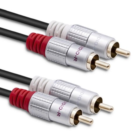 Qoltec Kabel 2x RCA męski / 2x RCA męski | 2m | Czarny Qoltec Kabel 2x RCA męski / 2x RCA męski | 2m | Czarny