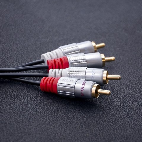Qoltec Kabel 2x RCA męski / 2x RCA męski | 2m | Czarny Qoltec Kabel 2x RCA męski / 2x RCA męski | 2m | Czarny