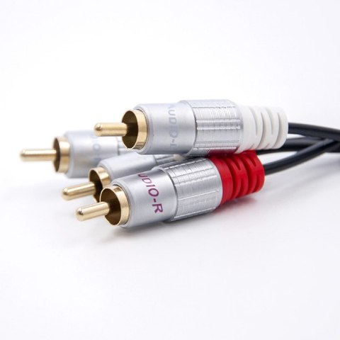 Qoltec Kabel 2x RCA męski / 2x RCA męski | 2m | Czarny Qoltec Kabel 2x RCA męski / 2x RCA męski | 2m | Czarny
